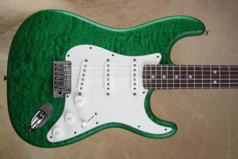 Fender Custom Shop Strat Deluxe Stratocaster RW Trans Emerald Green Satin Guitar