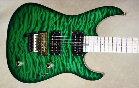 McNaught DJ+ Series Emerald Green Diamond Quilt Top Electric Guitar