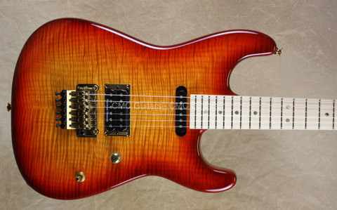 Charvel USA San Dimas Custom Shop 5A Flame Burnt Cherry Sunburst Guitar
