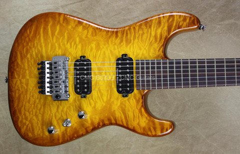 Charvel USA San Dimas Custom Shop 7 String Hand Stained Amber Burst Guitar