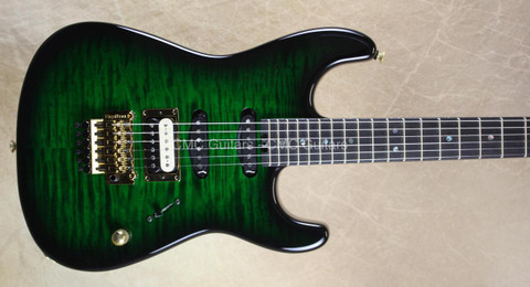Charvel USA Custom Shop San Dimas HSS Trans Green Black Burst Guitar