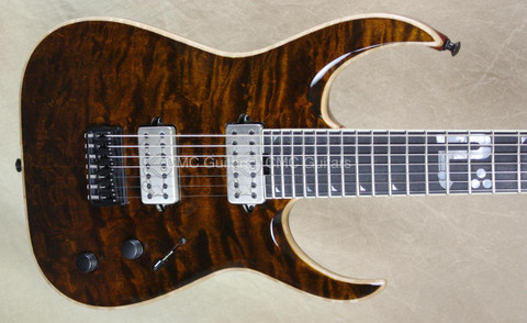 Jackson USA Misha Mansoor Juggernaut HT7 Bulb Amber Tiger Eye 7 String Guitar