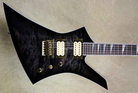 Jackson USA Custom Shop KE2 Kelly Flat Top Trans Black NAMM Guitar
