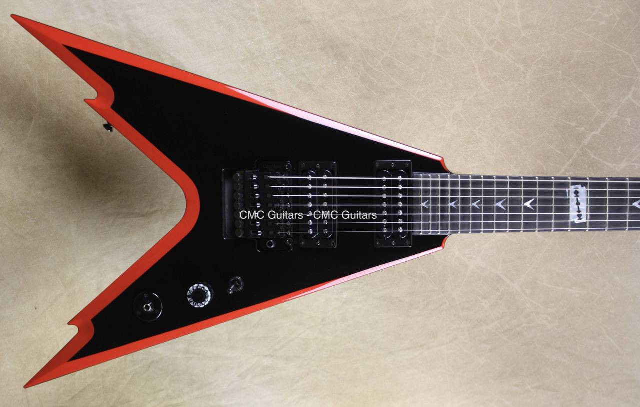 Bevel USA Custom Razorback 7 Black String Red Dean Shop V ...