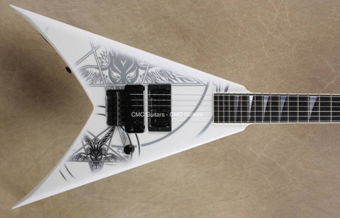 Jackson USA Custom Shop KV2 King V 1 Hum Baphomet Snow White Guitar