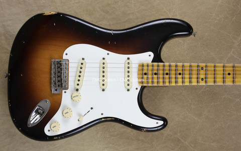 Fender Custom Shop Limited '56 Relic Stratocaster Wide Fade 2 Tone Sunburst Strat Guitar