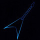 McNaught King V Trans Blue Glow In The Dark Guitar w/ Jackson Case 