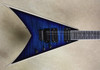 McNaught King V Trans Blue Glow In The Dark Guitar w/ Jackson Case 