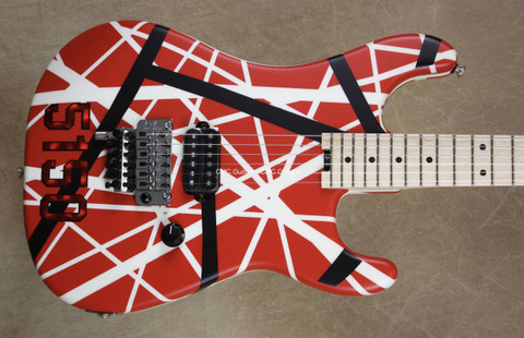 EVH Striped Series 5150 Red Black and White Guitar
