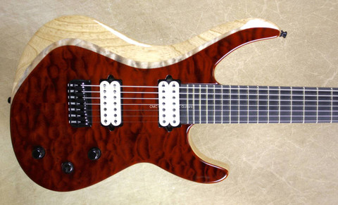 Jackson USA Custom Shop NAMM Show B7 Soloist Rootbeer Quilt Top 7 String Guitar