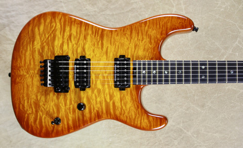 Charvel USA San Dimas Custom Shop 2H Red Dave Burst Quilt Top Guitar