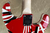 EVH Striped Series Left Handed R/B/W Red Black and White Stripe with FU Tone Red Titanium Upgrade Package
