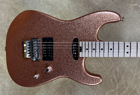 Charvel USA Custom Shop SD Masterbuilt HS Burnt Gold Flake Sparkle