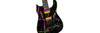 Jackson USA Custom Shop Masterbuilt SL2H Pink and Green Splatter over Black Guitar