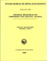 Mineral Resources of Northern Nye County, Nevada - 1984 Bulletin