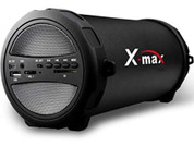 X-max Speaker Wireless Model x104 (USB & AUX, Built-in FM Radio, Built-in 2100 MAH rechargeable lithium battery. 8 Hours operation on a single charge. 2.1 support A2DP and AVRCP profiles, Horn Output: 6w,4Ohm. Charging cable included.)