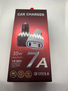 POWERFLOW 7A AMPS CAR CHARGER one Type C Port  WITH TWO UNIVERSAL USB PORTS 