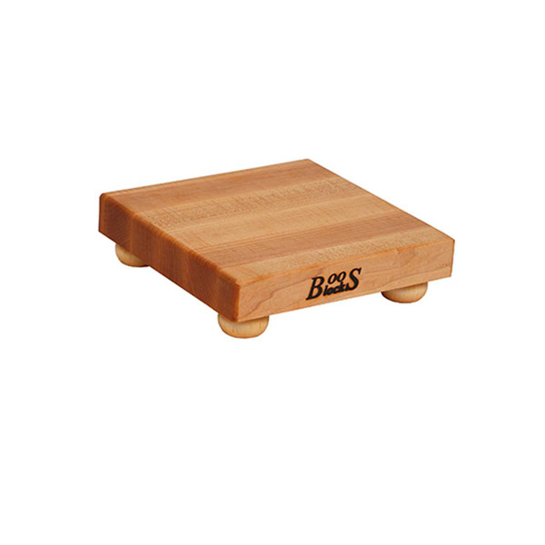 Non-Reversible Maple Cutting Board - 9"x 9"x 1-1/2" - with Maple Feet, Pack of 3 - John Boos