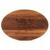 Carved Name 12" x 18" Oval Walnut Cutting Board w/Victorian Handles and Laser Engraved Signatures