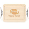 Sport Engraved 9" x 12" Rectangle Maple Cutting Board w/Cleat Handles and Laser Engraved Signatures