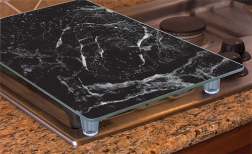 Tempered Glass Instant Counter 20 1 2 X 11 3 4 Black Marble