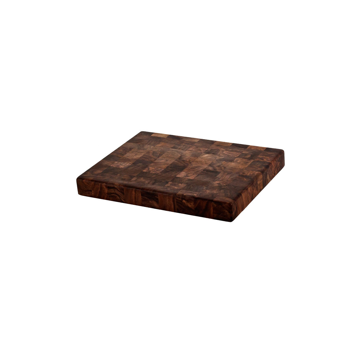John Boos Edge-Grain Walnut Square Cutting Board with Feet 9 x 9
