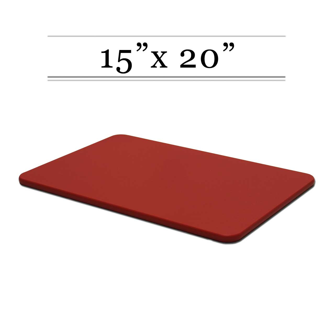 Commercial Red Plastic HDPE Cutting Board, NSF Certified - 15 x 20 x 1/2