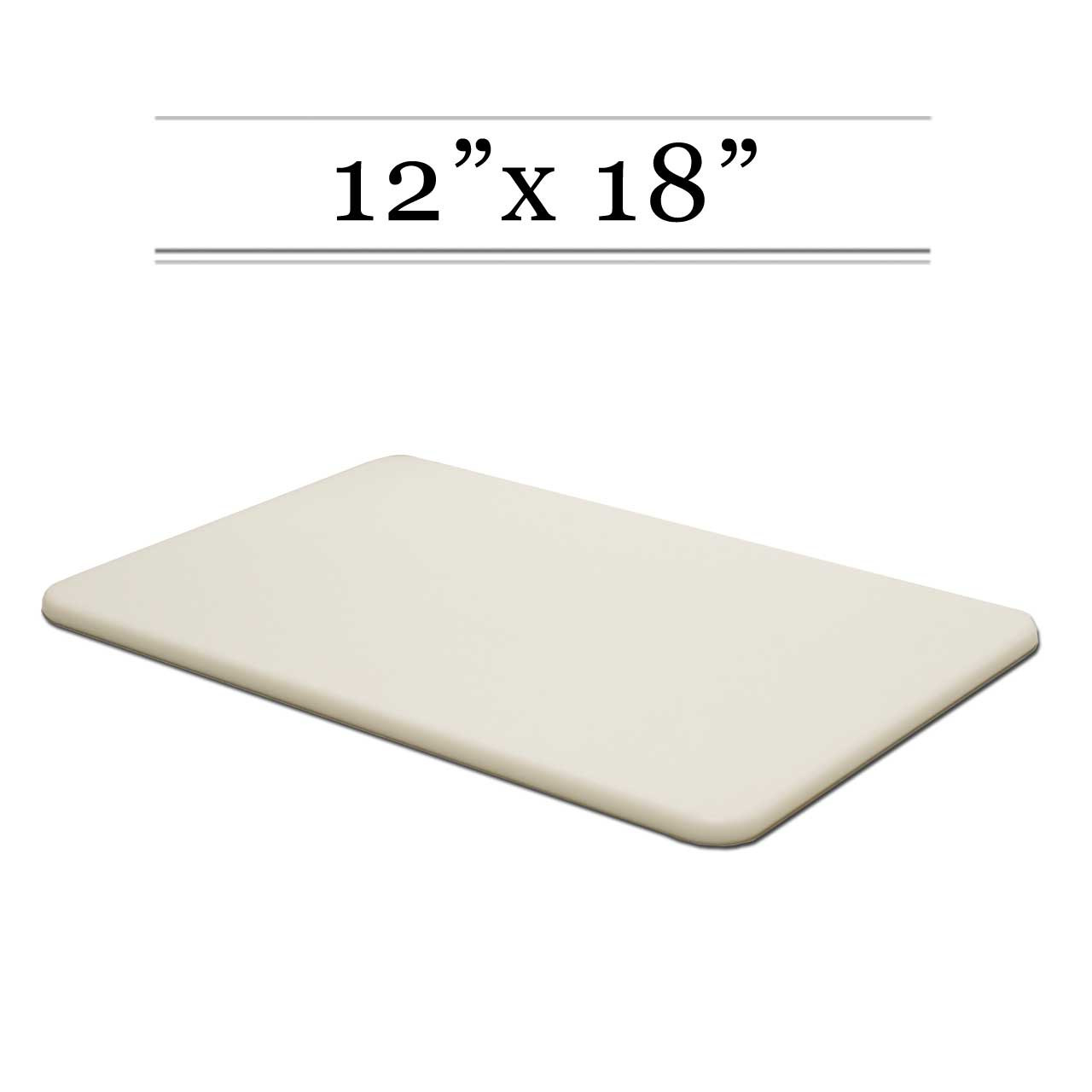 Commercial White Plastic HDPE Cutting Board, NSF Certified - 18 x 12 x 1/2
