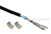 Shielded twisted pair (STP) outdoor CAT5 Cable 10 metres with drain wire and terminated with shielded connectors