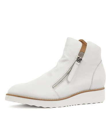 OHMY Boots in White Leather - Top End Shoes