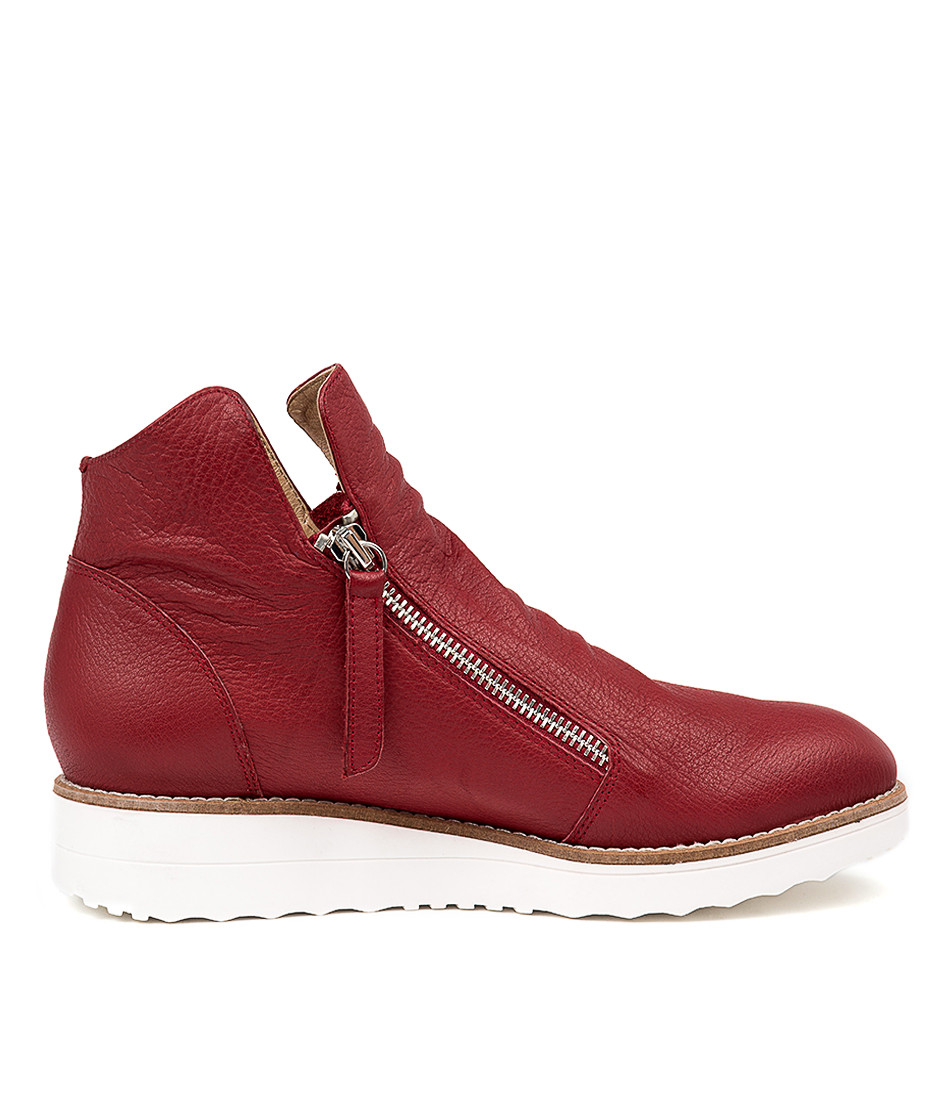 OHMY Ankle Boots in Red Leather - Top End Shoes