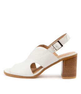 WYAT Heeled Sandals in White Leather