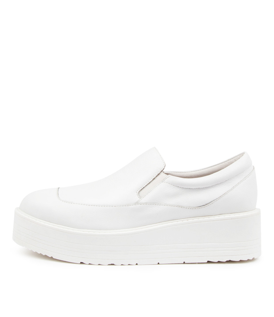 white platform slip ons