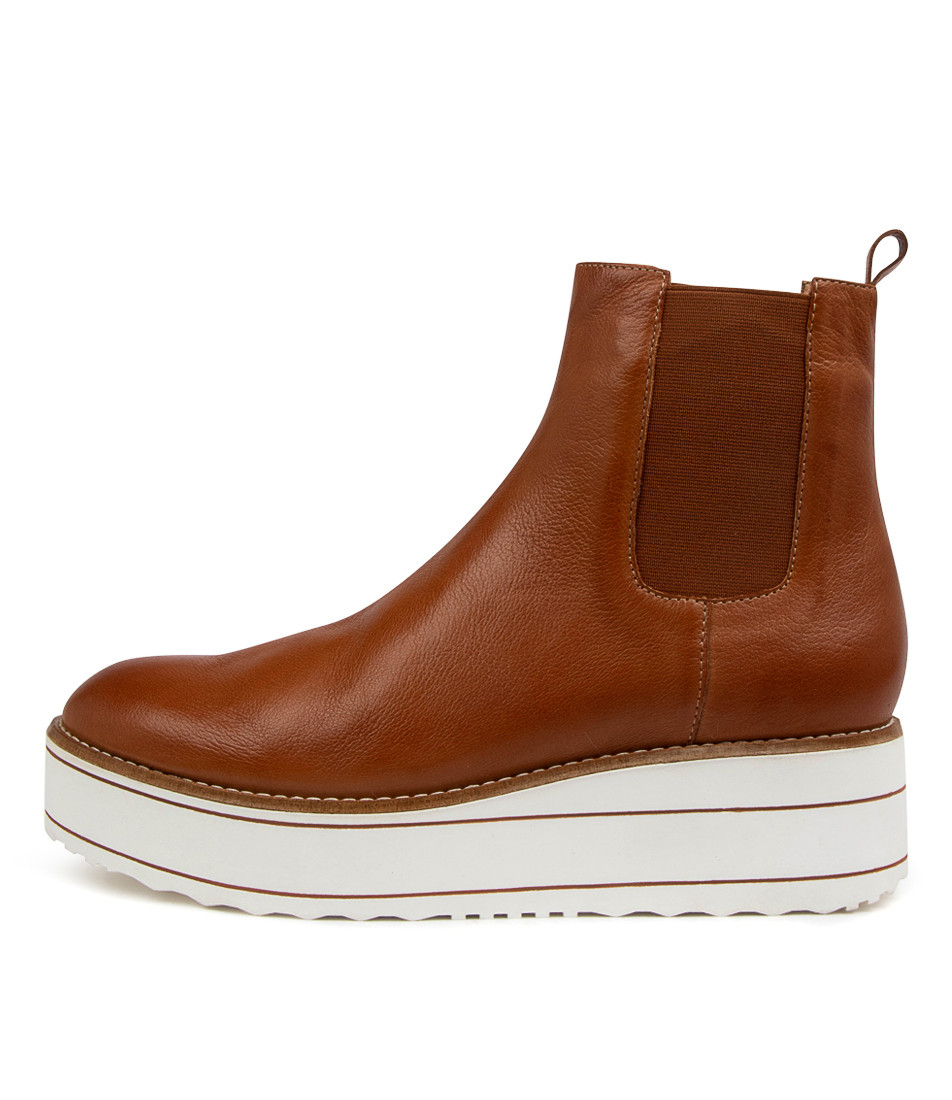 NISA Ankle Boots in Tan Leather Top End Shoes