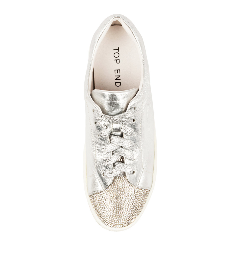 PURITY Sneakers in Silver Leather/ Silver Jewels - Top End Shoes