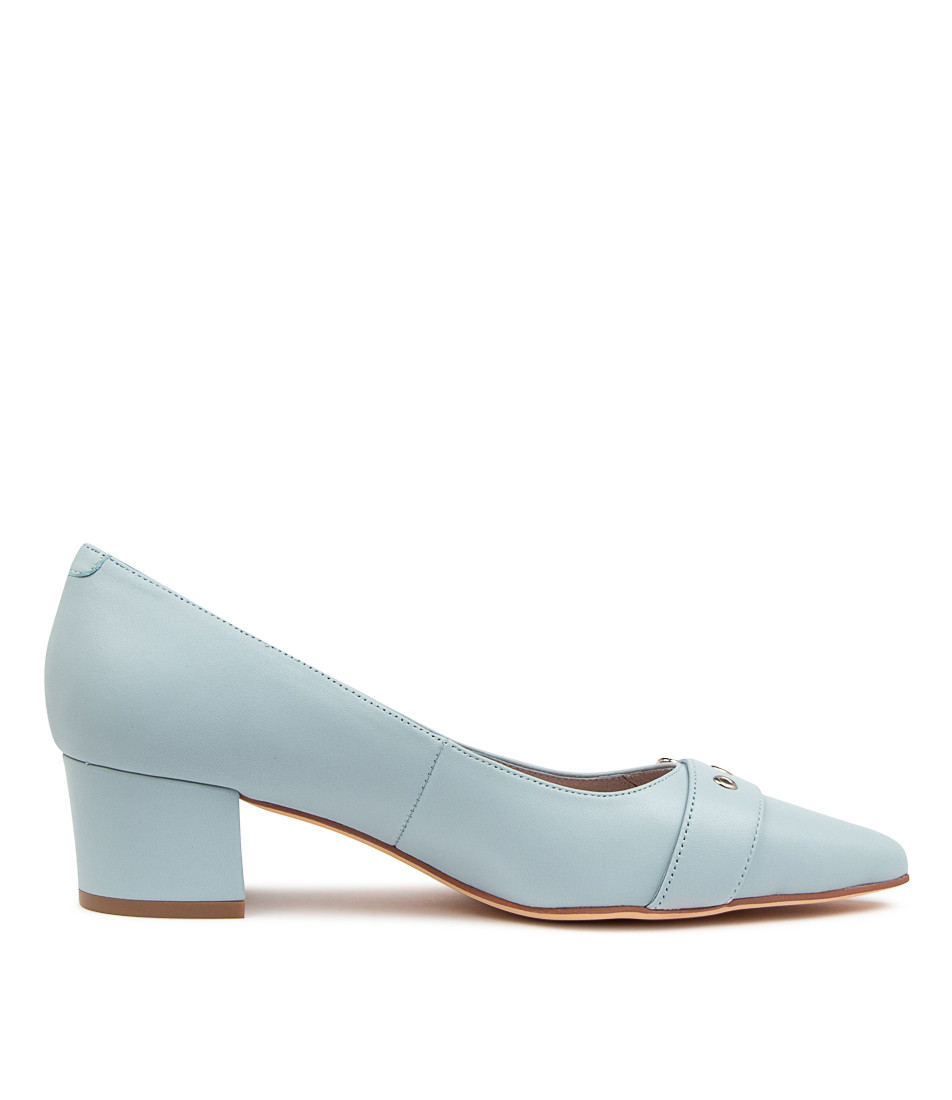ALLO Mid Heels in Blue Leather - Top End Shoes