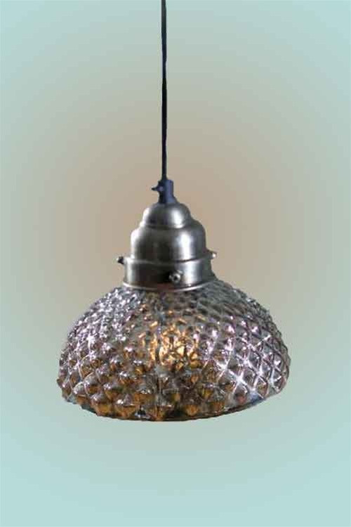 antiqued mercury glass pendant