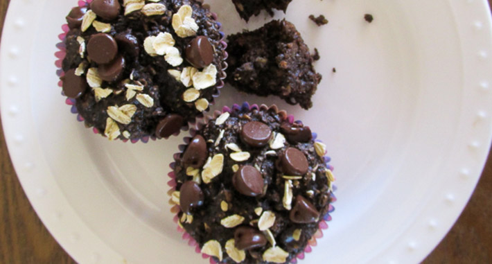 Healthy Chocolate Oatmeal Muffins