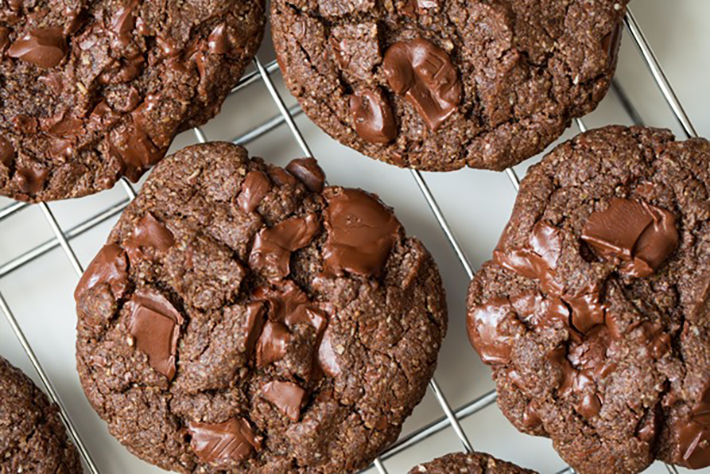 One Bowl Double Dark Chocolate Chunk Cookies