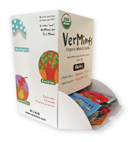 VerMints Organic Variety Box – 120 Trial Packages (2 mints in each pack) in dispensing box.