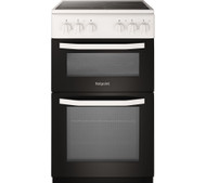 HOTPOINT HD5V92KCW 50cm Electric Ceramic Cooker - White - A Rated - GRADED