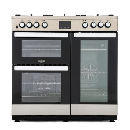 Belling Cookcentre 90DFT Dual Fuel Range Cooker - Stainless Steel - GRADED