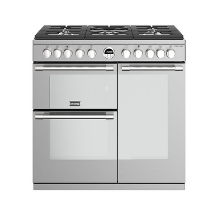 Stoves Sterling Deluxe S900DF Stainless Steel 90cm Dual Fuel Range Cooker - GRADED