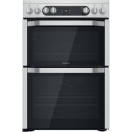 Hotpoint HDM67V9HCX/UK Electric Cooker with Ceramic Hob - Silver - A/A Rated - GRADED