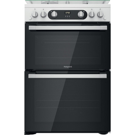 Hotpoint HD67G02CCW/UK Gas Cooker with Gas Grill - White - A+/A+ Rated - GRADED
