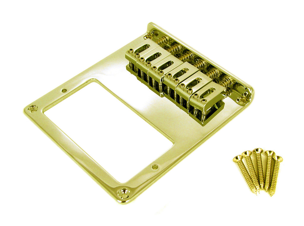 TelecasterStyle BottomLoading Gold Electric Guitar Bridge Plate for