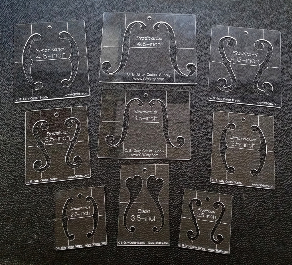 9pc. set of custom Fhole Stencil Templates 4 different classic