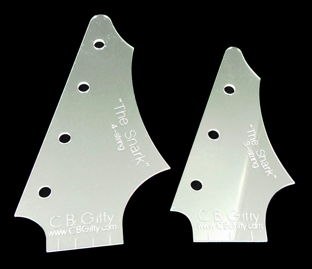 16pc Cigar Box Guitar Headstock Shape Templates For Extended Headstocks 2 Sizes Each Of 8