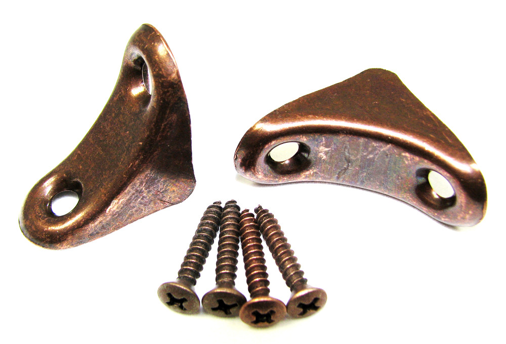 2pc. Antique Copper CBG Neck Braces w/Screws C. B. Gitty Crafter Supply