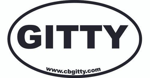 1pc. 3 x 5-inch Vinyl GITTY Oval Bumper Sticker